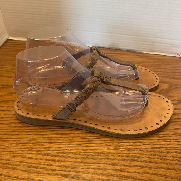 UGG Women's Brown Braided Sandals Size 8 casual hippie, festival Boho flat fun - Picture 3 of 11
